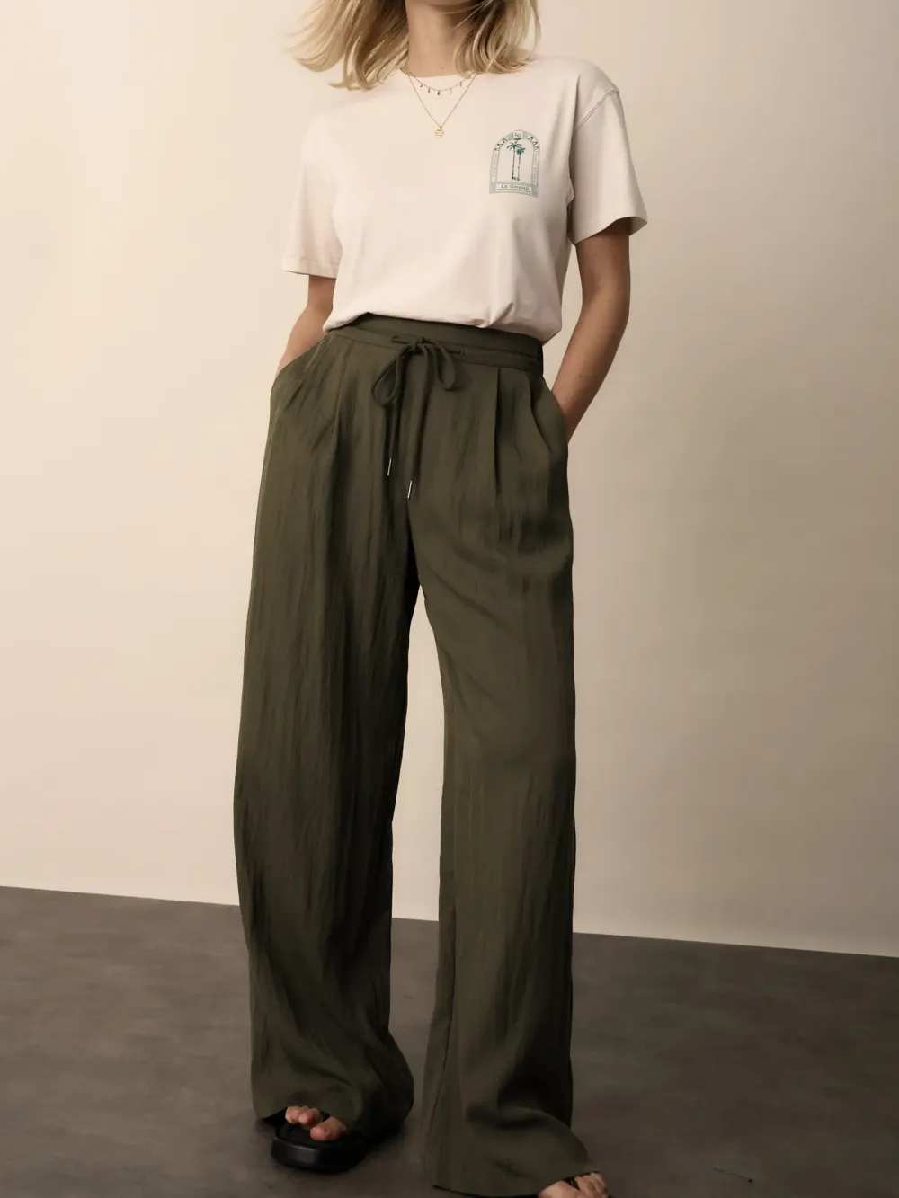 Dark Timber Tie Detail Pant