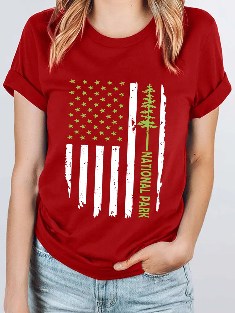 Women'S National Park Round-Neck Short-Sleeved T-Shirt