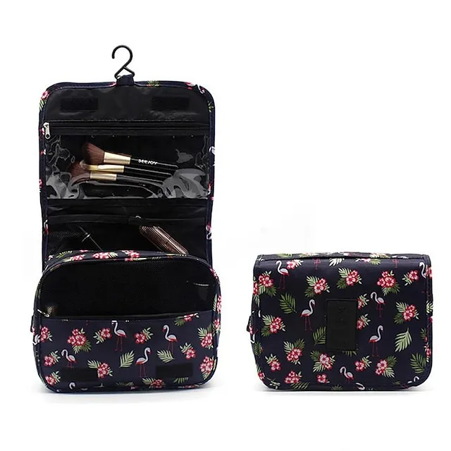Women's Girls' Cosmetic Bag Oxford Cloth Party Daily Holiday Zipper Large Capacity Waterproof Foldable Embroidery Wine Pink Dusty Rose