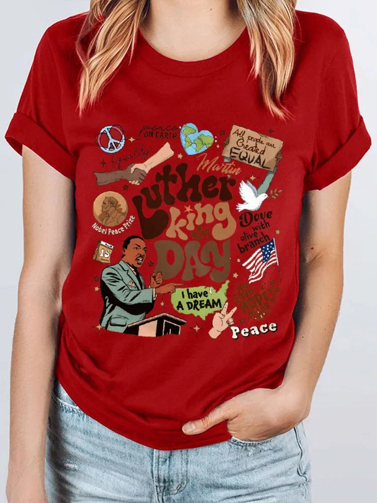 Women'S Round-Neck T-Shirt Luther King Jr. Day