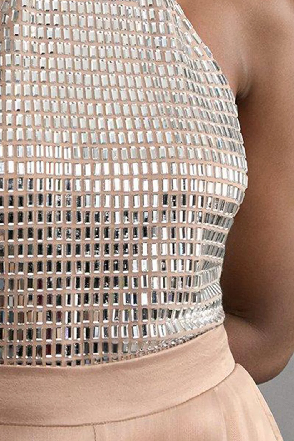 Premium Crystal Embellished Jersey Halter Top