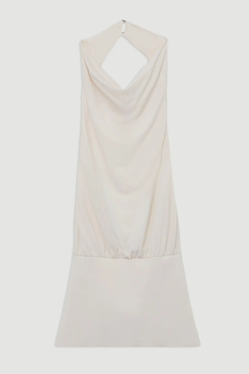 Sleeveless Knit Mix Halter Neck Top