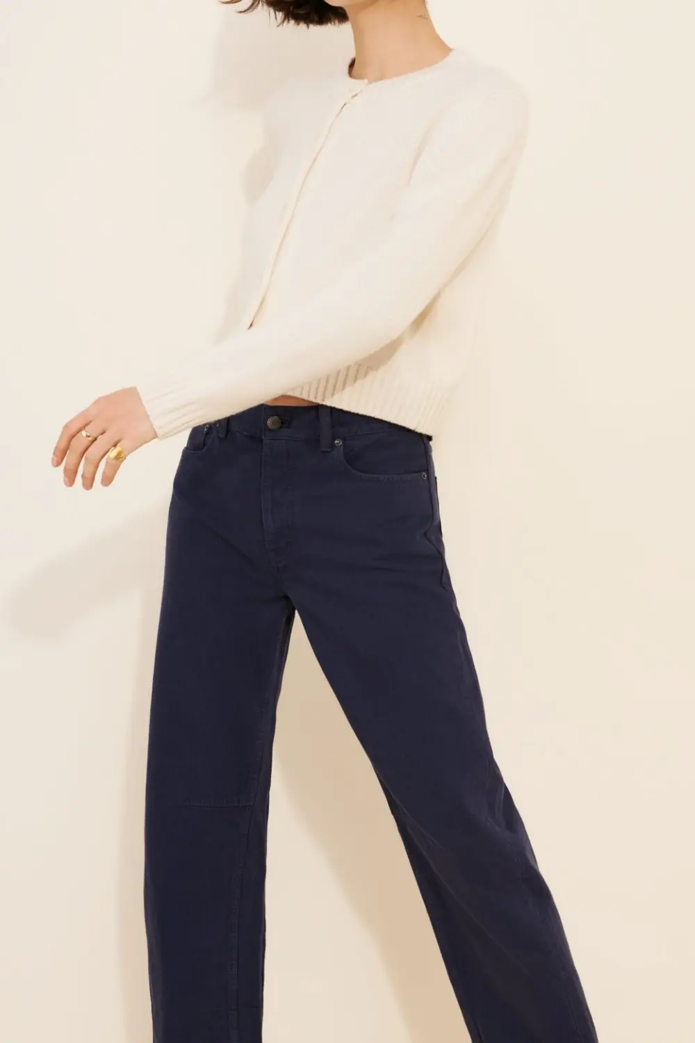 Solid Color Button Cashmere Sweater
