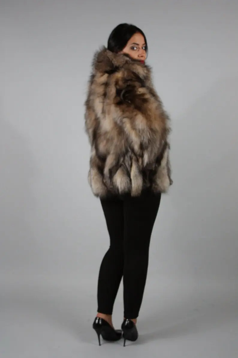 Crystal Fur Waist Length Jacket