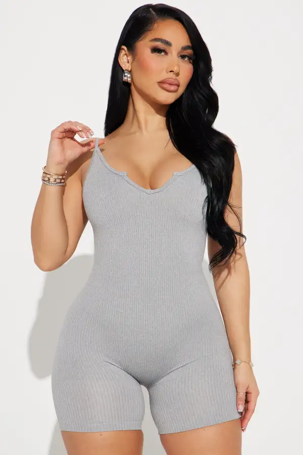 Indie Seamless Romper - Heather Grey