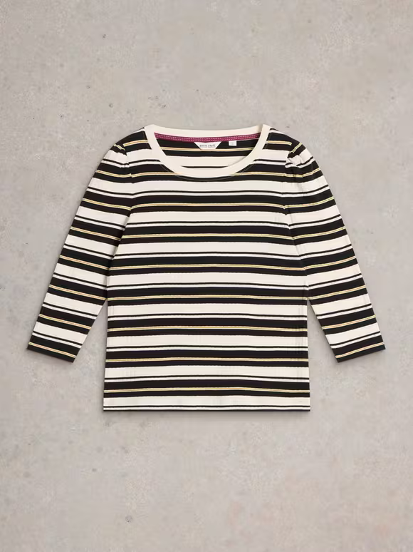 Puff Sleeve Crew Neck Tee