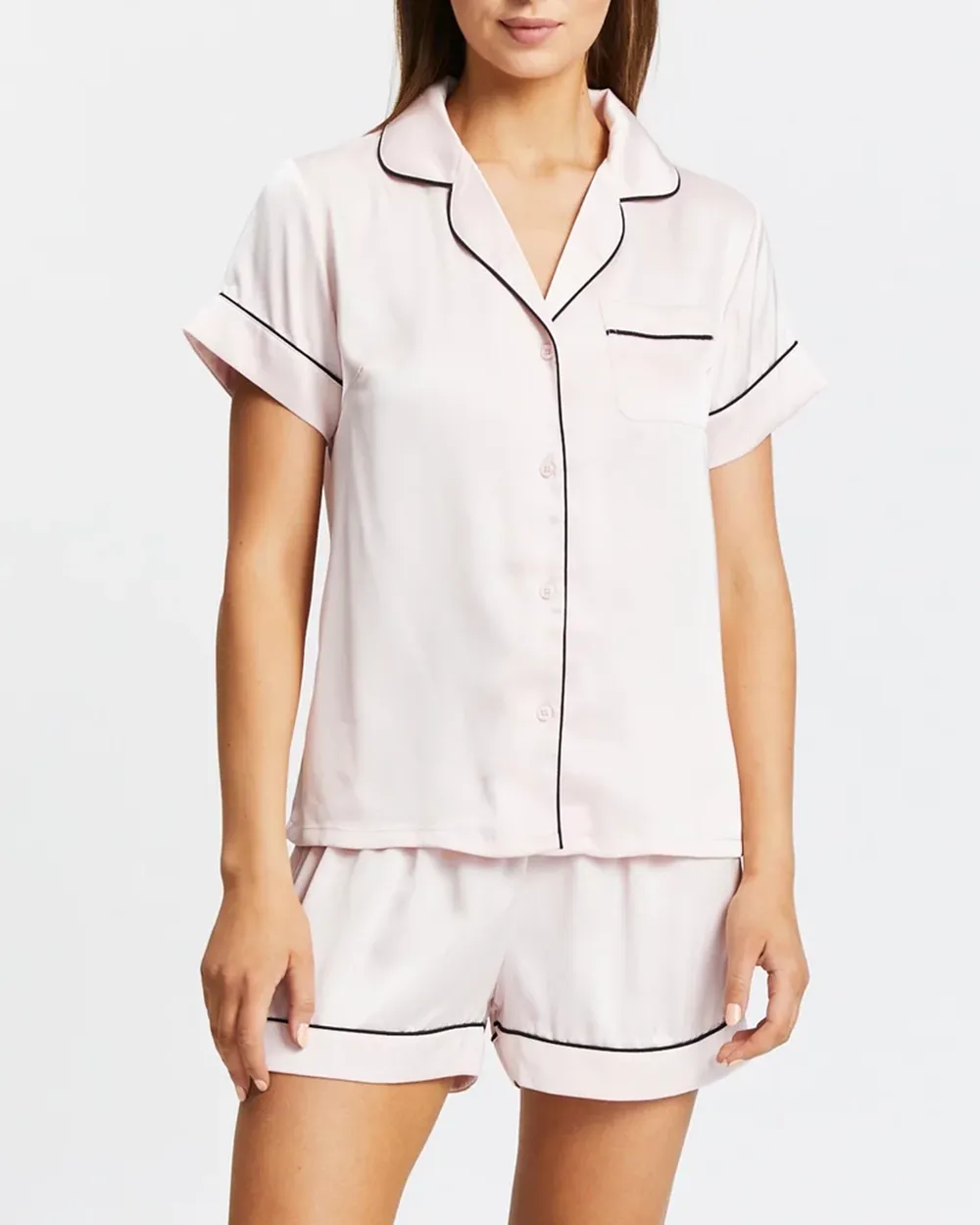 Short Satin Shirt PJ Set