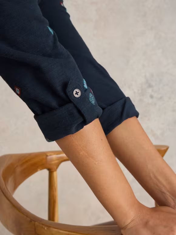 Embroidered Collar Shirt