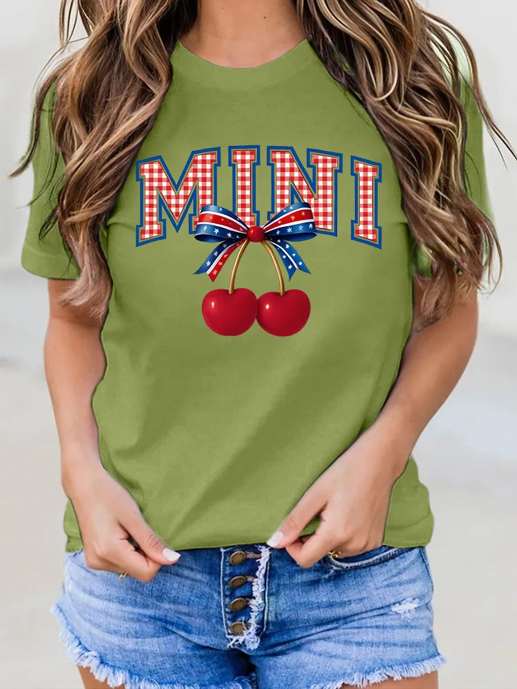 Woman'S Independence Day Print Short-Sleeved T-Shirt