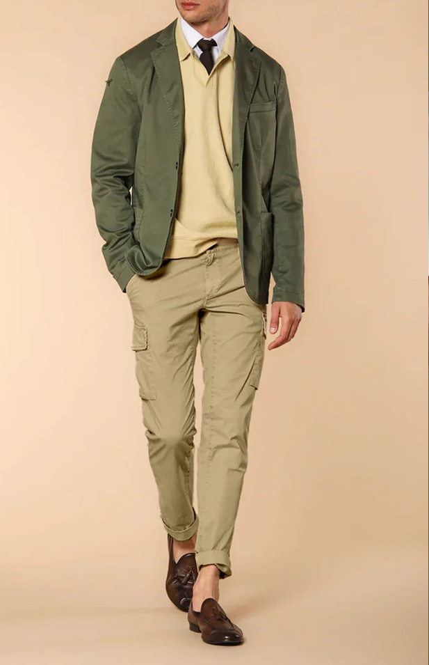 Men's Lightweight Cotton Twill Slim Fit Khaki Overalls