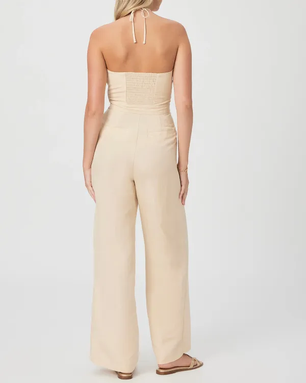 Cream Colored Halter Neck Jumpsuit