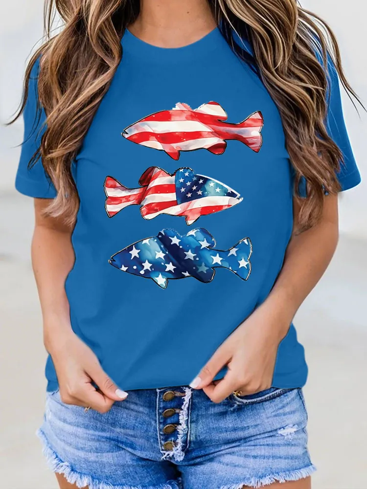Woman'S Independence Day Short-Sleeved T-Shirt