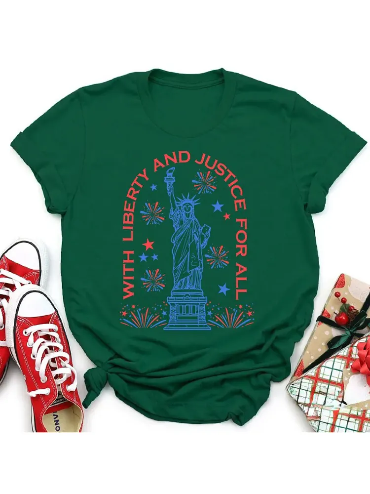 With Liberty And Justice For All Teacher T-Shirt