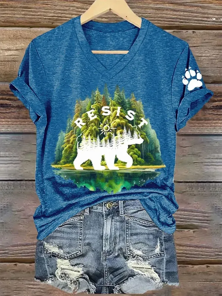 Women'S National Parks Explore, Protect, Preserve Print V-Neck T-Shirt