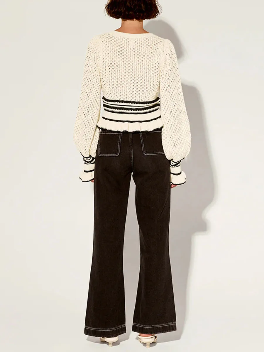 Striped Detail Knit Top