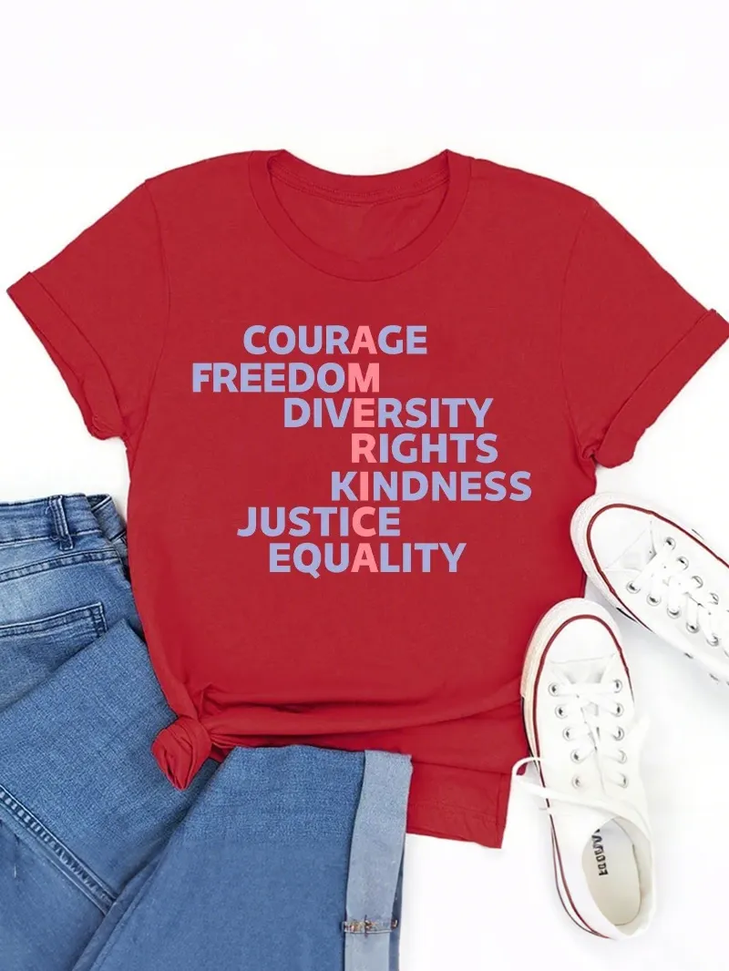 Courage Freedom Diversity Right Kindness Justice Equality America Teacher T-Shirt
