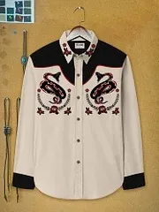 Men's Vintage Snake And Flower Long Sleeves Shirt