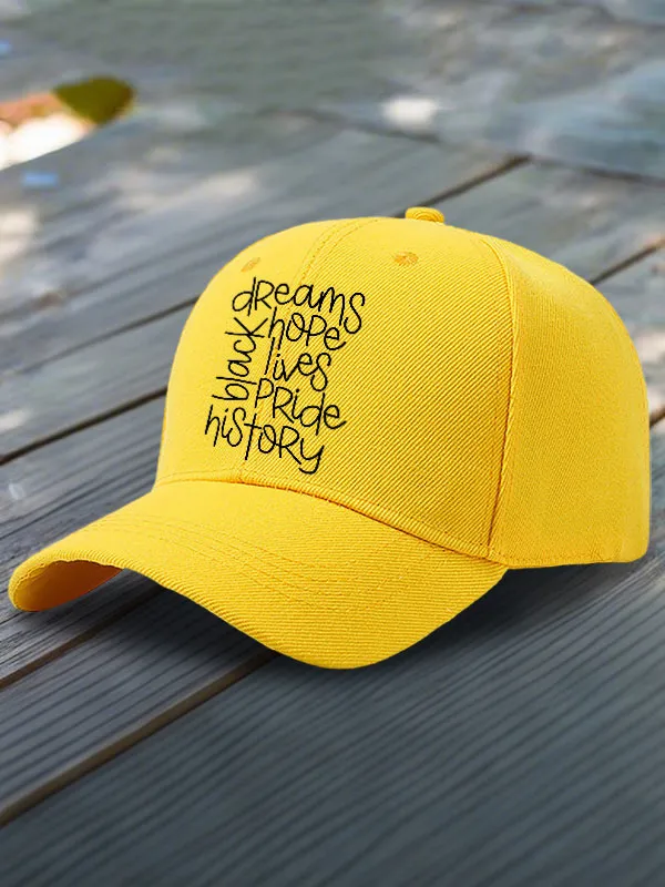 Dreams Hope Lives Pride Tory Black History Baseball Cap