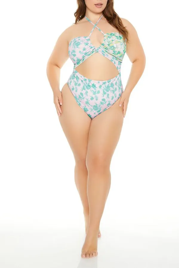 Plus Size Monokini One-Piece Swimsuit