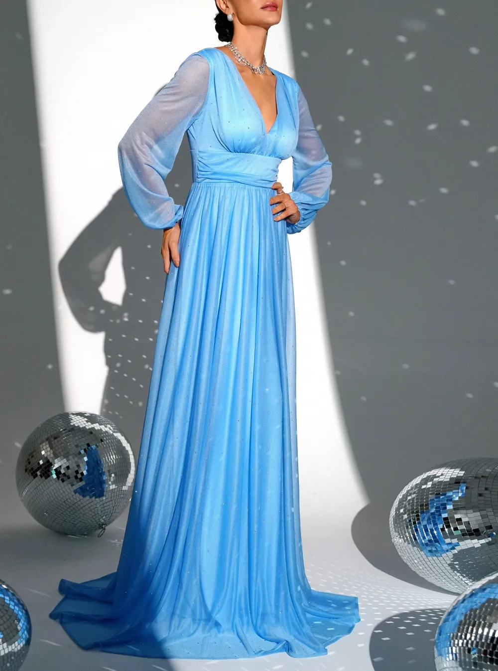 Mesh High Waist Bridesmaid Dress
