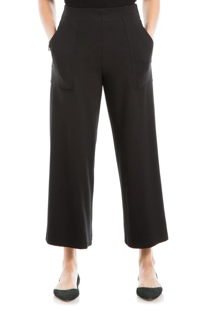 Ponte Crop Wide Leg Pull-On Pants