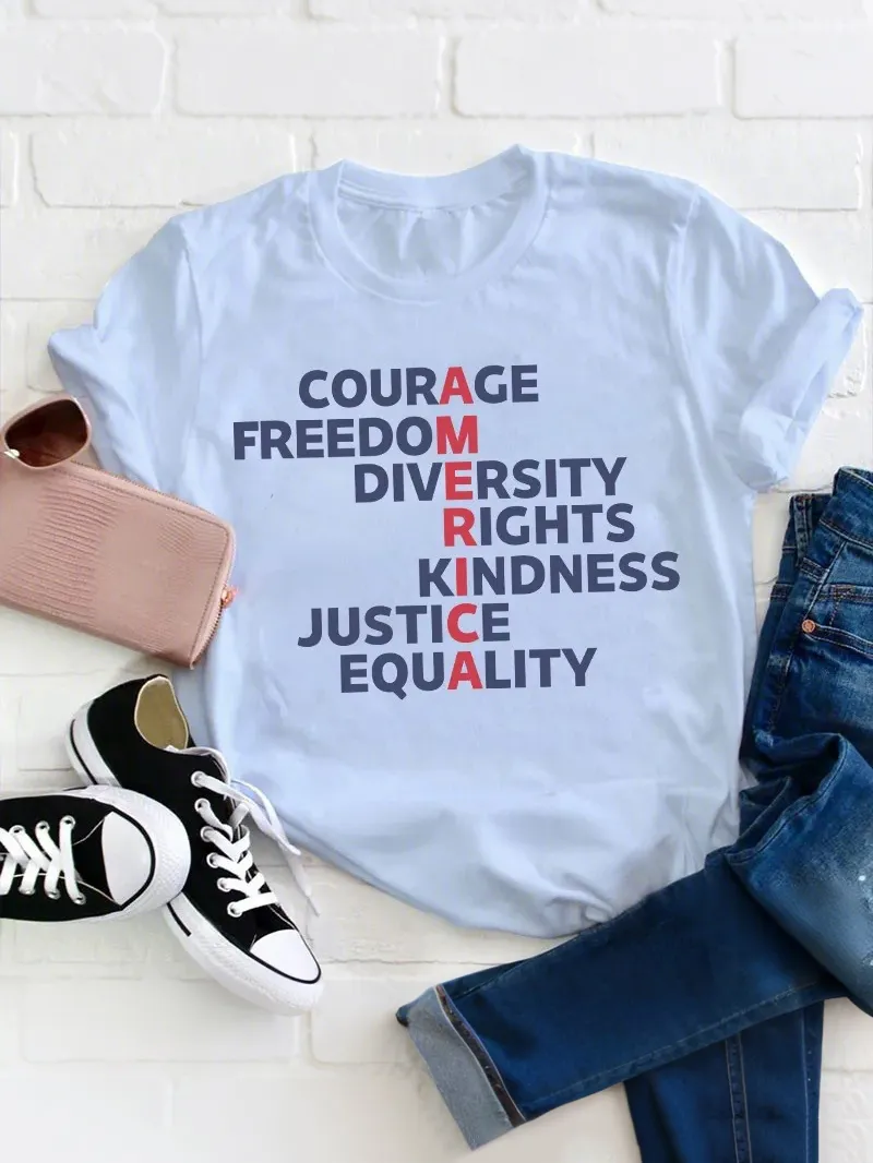 Courage Freedom Diversity Right Kindness Justice Equality America Teacher T-Shirt