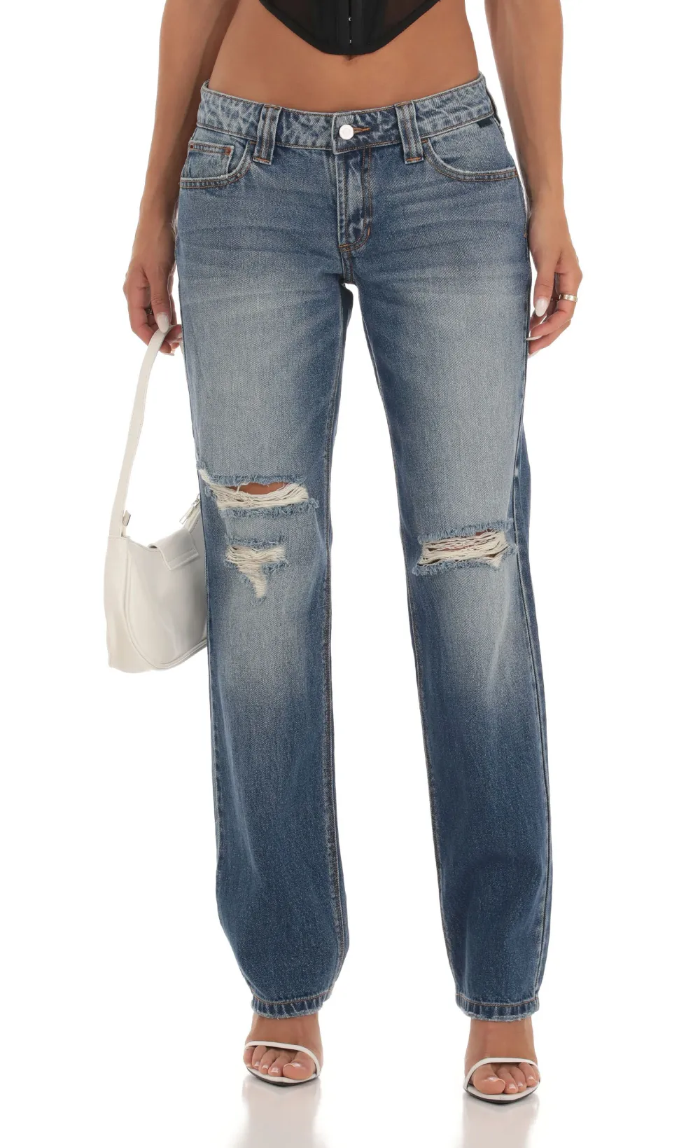 Distressed Jeans in Denim