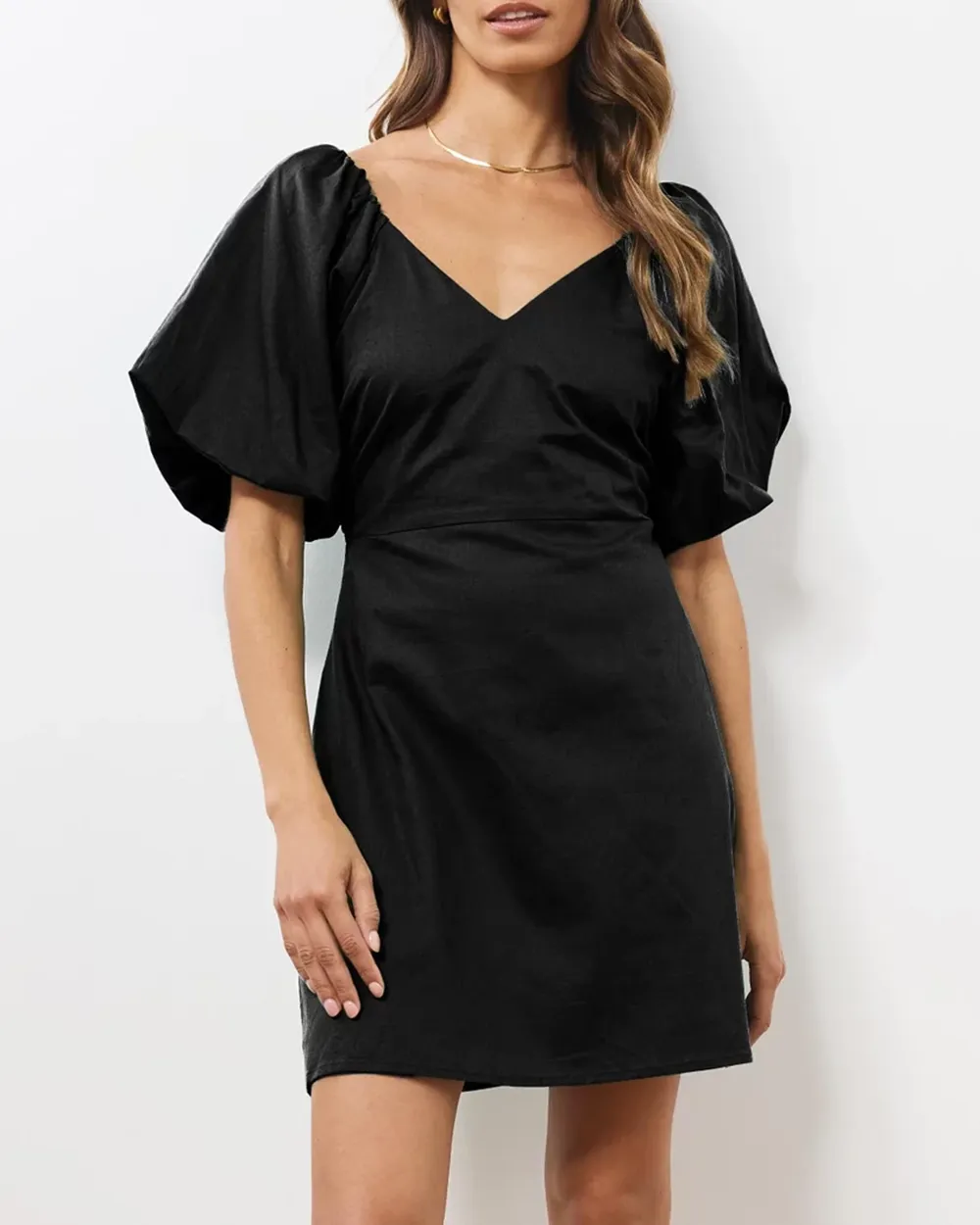 Holiday Style Linen Blend Mini Dress