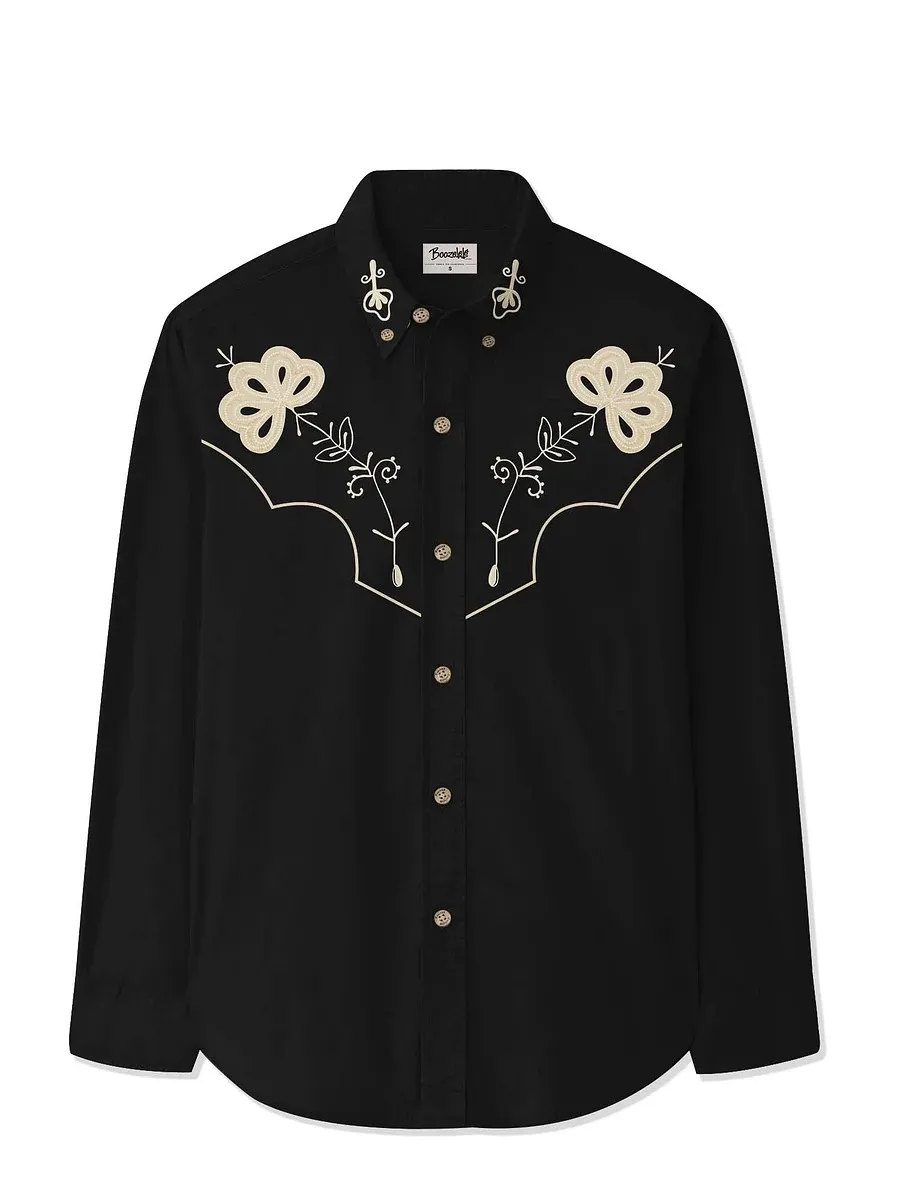 Men's Vintage Western Cowboy Long Sleeves Shirt