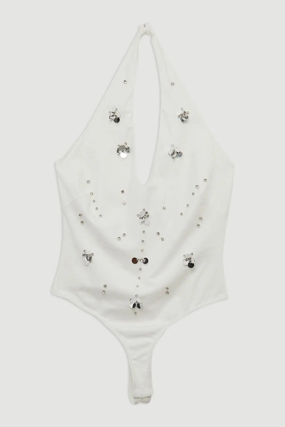 Skinny Cotton Halterneck Bodysuit