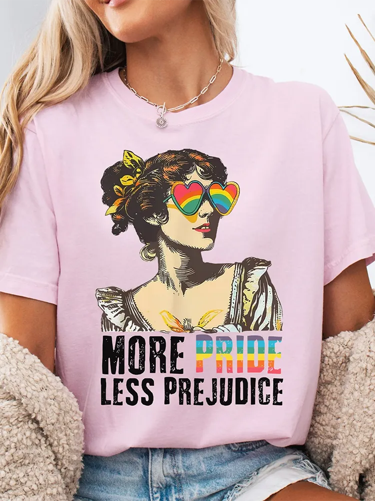 Women'S More Pride Less Prejudice Short Sleeve Round-Neck T-Shirt