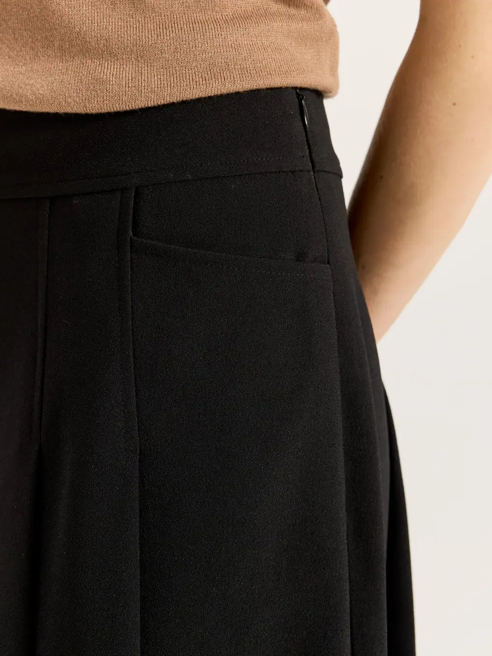Crepe A-Line Knee Length Flounce Skirts