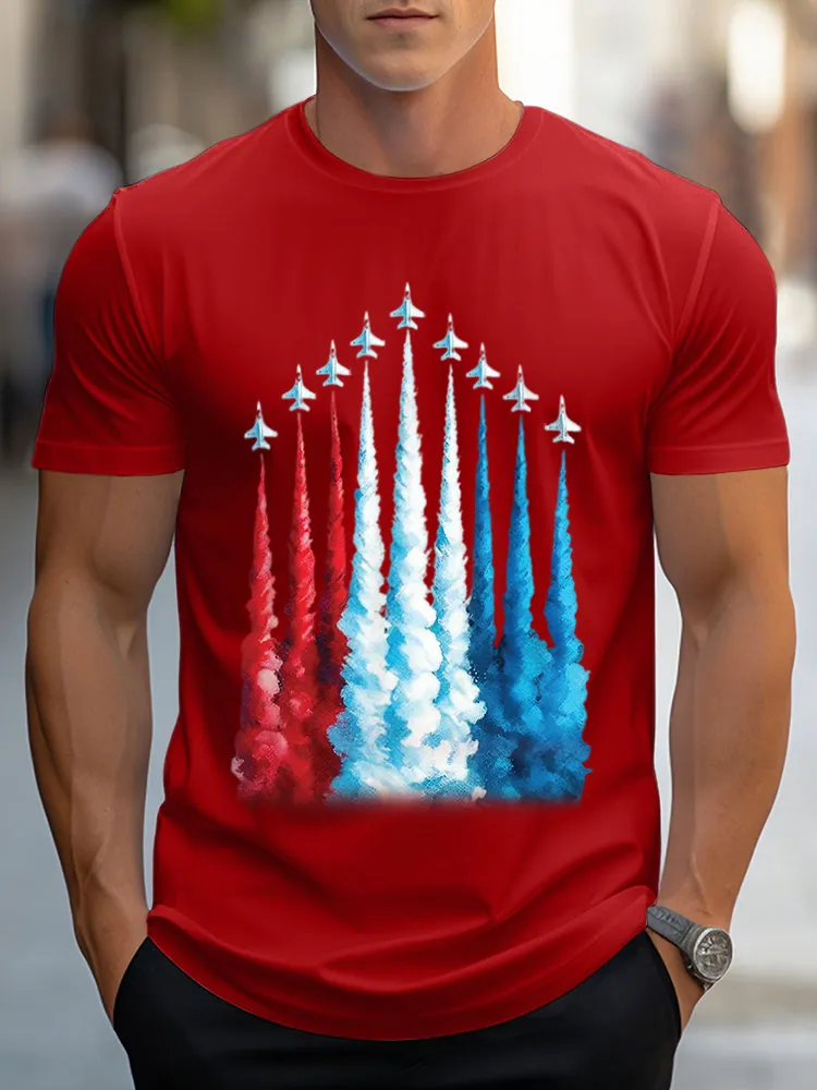 Man'S Independence Day Round-Neck Short-Sleeved T-Shirt