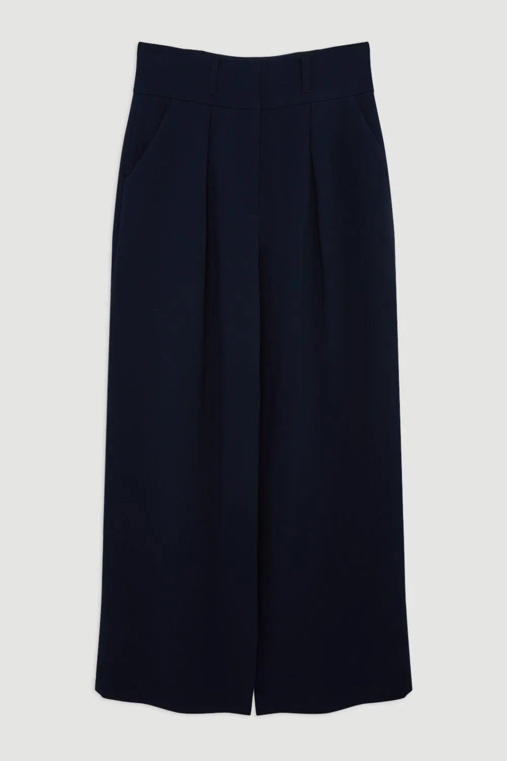 Compact Stretch Essential Tailored High Waist Wide Leg Trouser