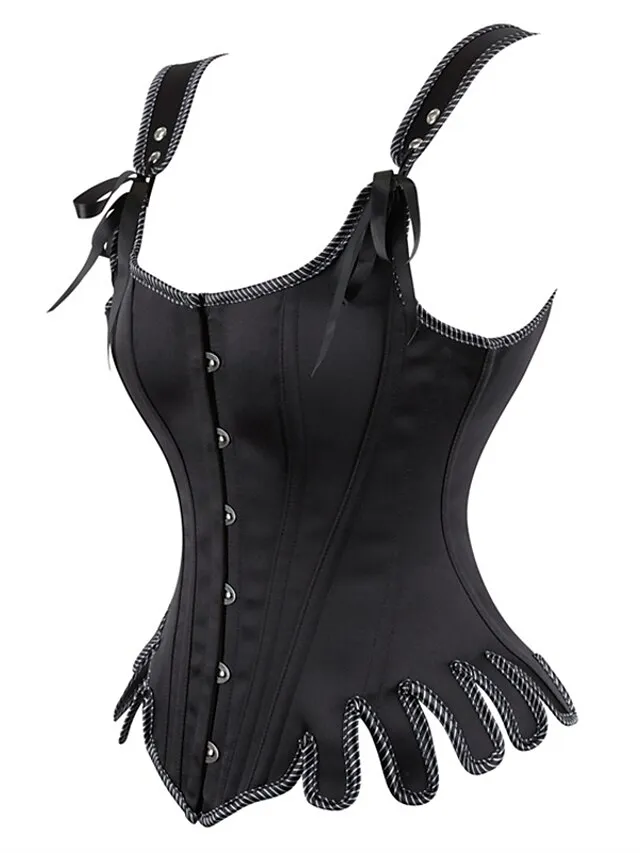 Corset Women's Corset Tops Party & Evening Club Black Blue Sexy Overbust Corset Hook & Eye Lace Up Retro Tummy Control Push Up Flower Fall Winter
