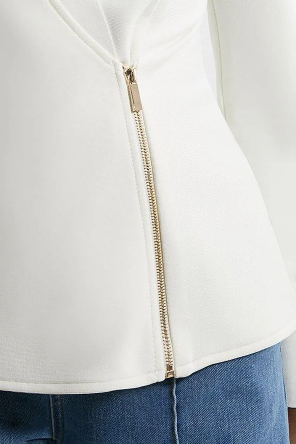 Knit Side Zip Longline Jacket