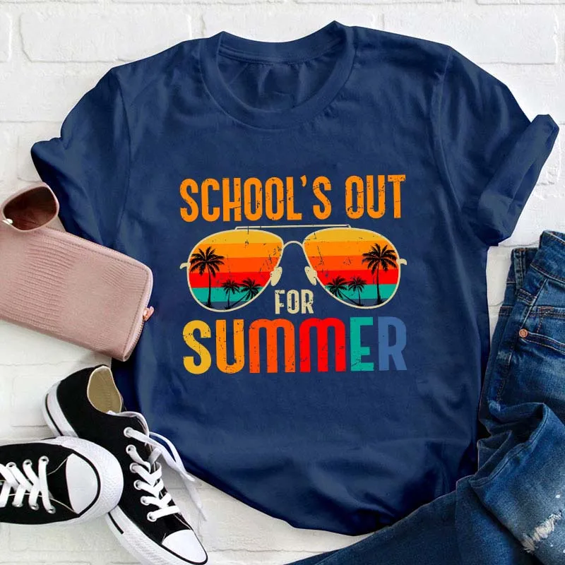 Sunglasses And Text Print T-Shirt
