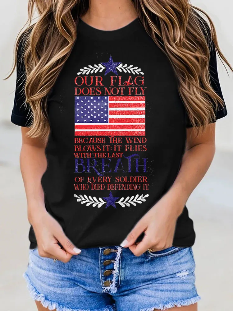 Woman'S Our Flag Does Not Fly Round-Neck Short-Sleeved T-Shirt