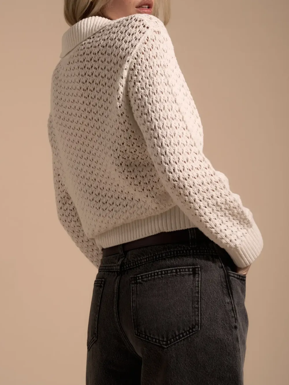 Elementary Knitted Henley Sweater