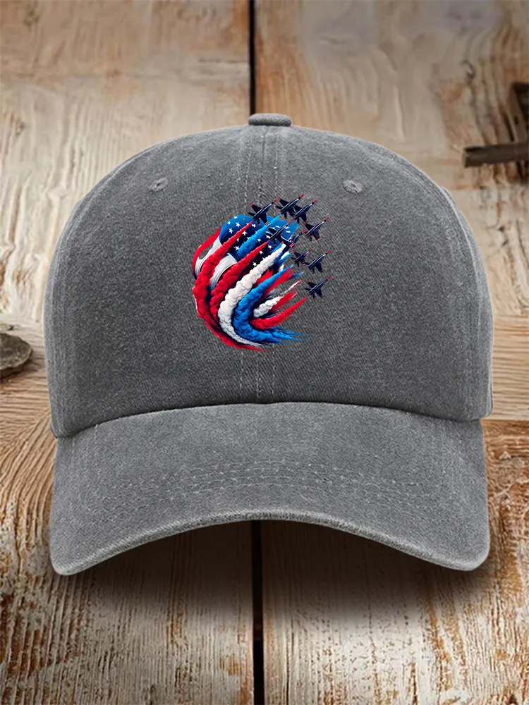 Independence Day Print Washed Baseball Cap