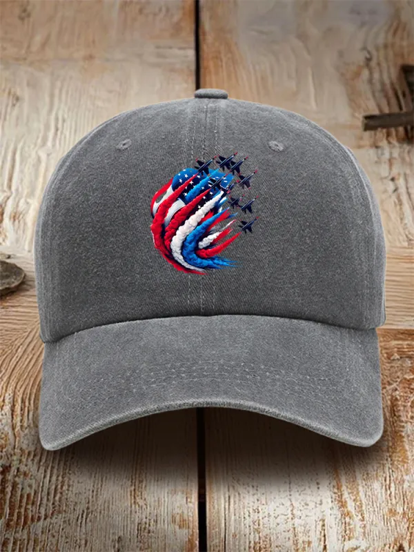 Independence Day Print Washed Baseball Cap