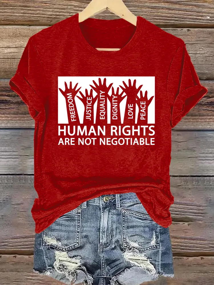 Woman'S Human Rights Are Not Negotiable Crew Neck Short Sleeve T-Shirt