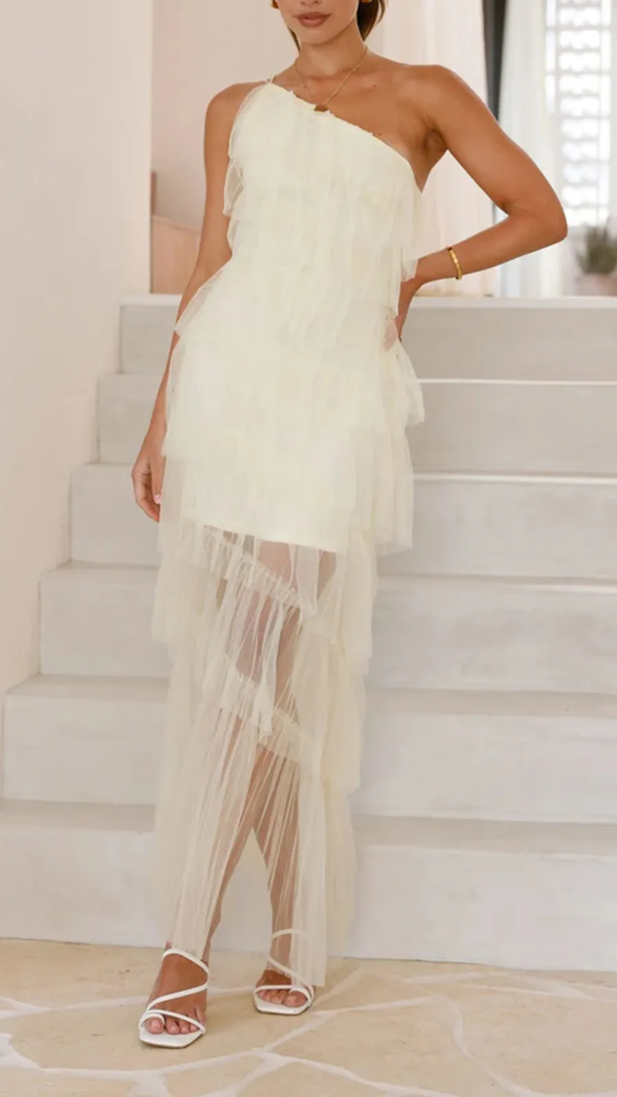 Partially Lined Maxi Dress
