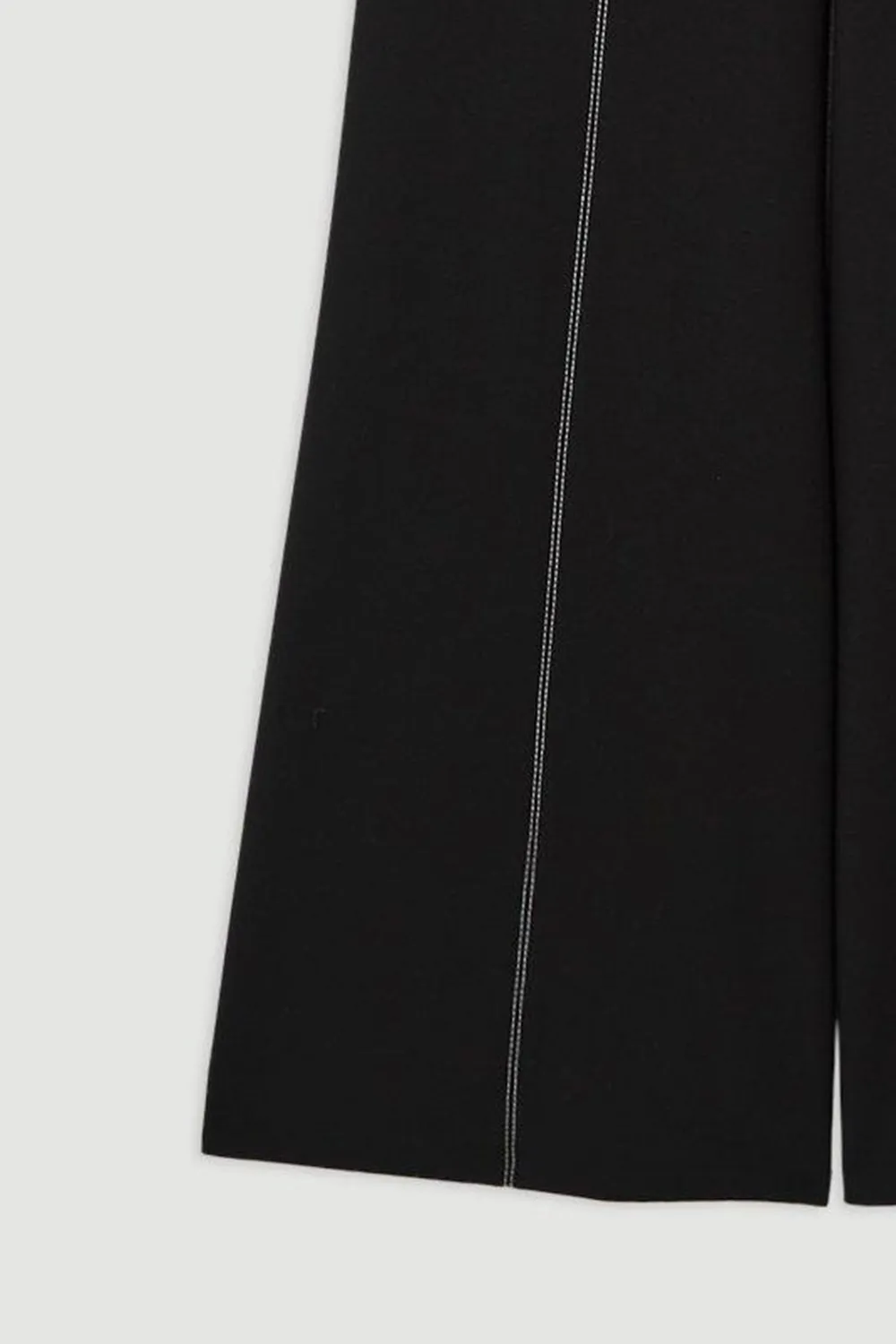 Compact Stretch Tailored Flared High Waisted Trousers