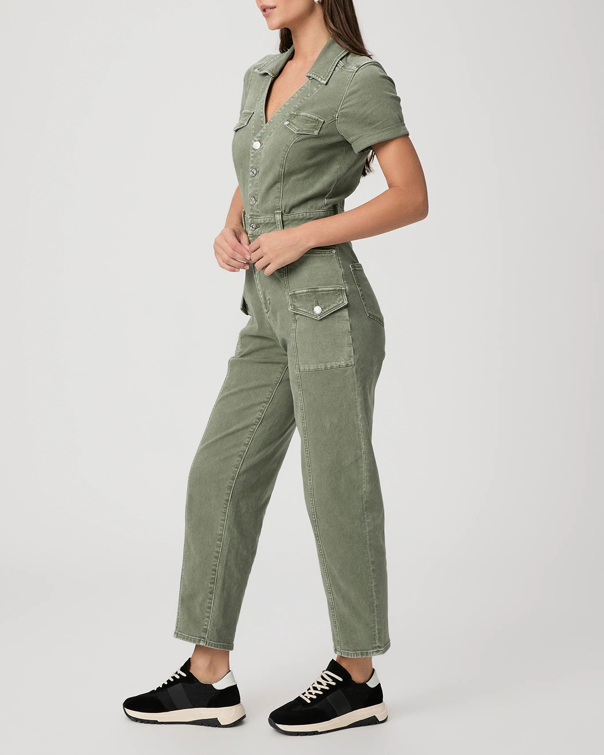 Olive Green Utility Style Jumpsuit