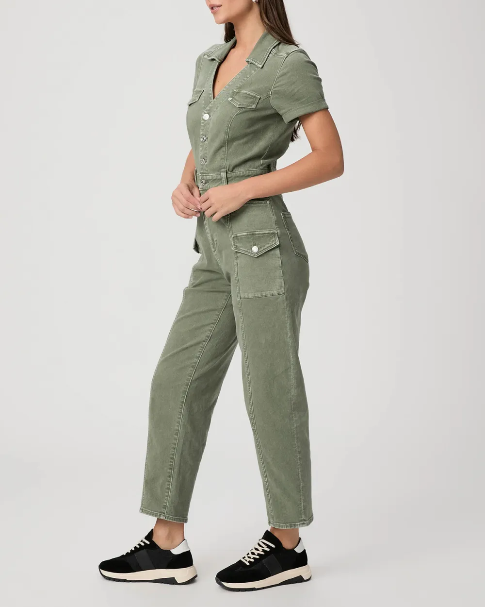 Olive Green Utility Style Jumpsuit