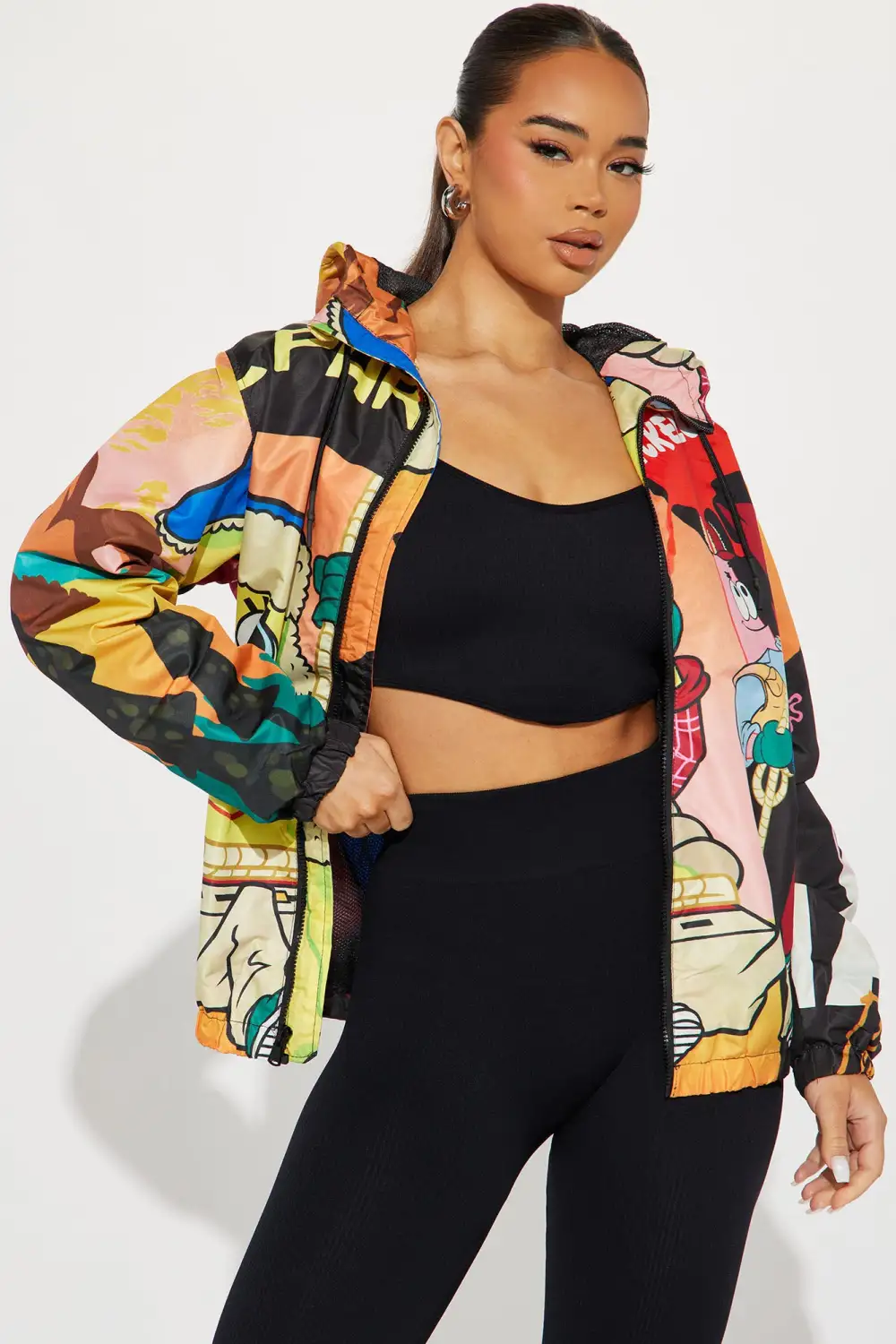 Spongebob Graphic Windbreaker - Multi Color