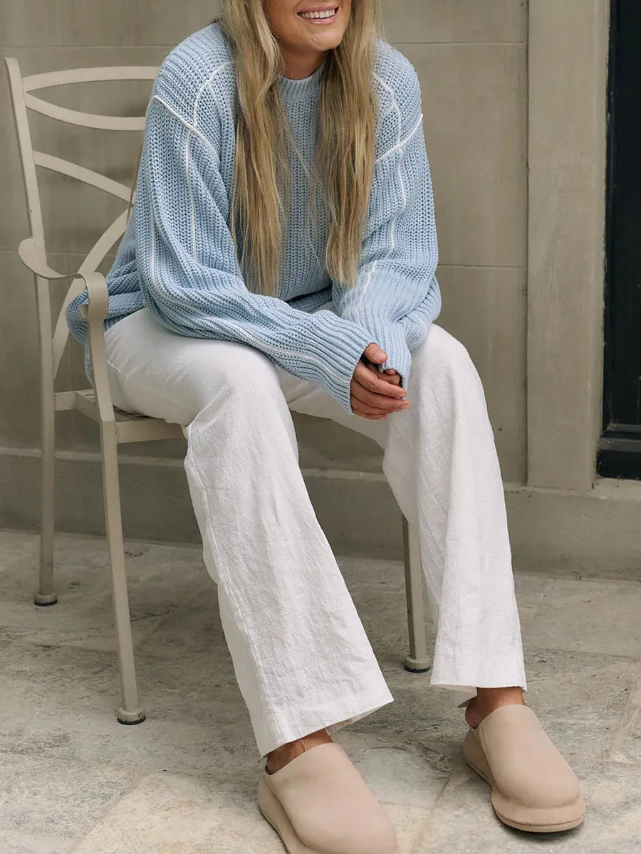 Oversized Chunky Knit Crew Neck Sweater