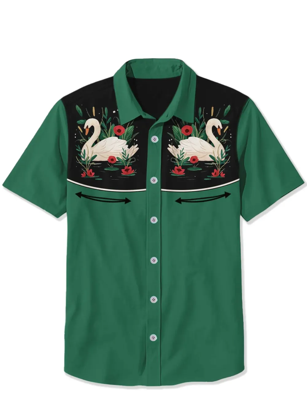 Flowers And Swans Shirt
