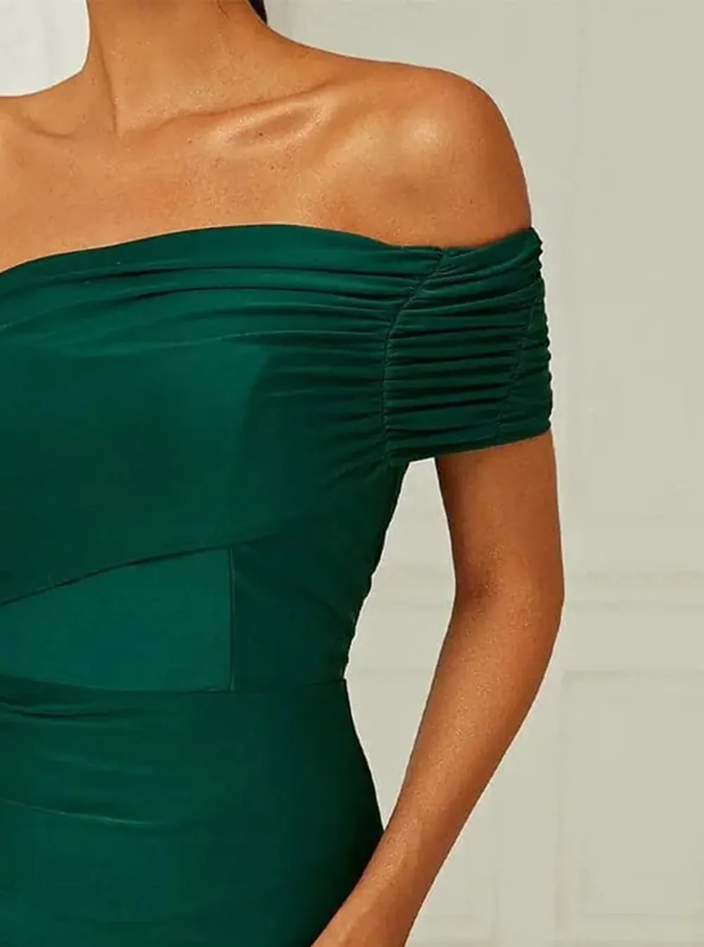 Draping Emerald Green Dress